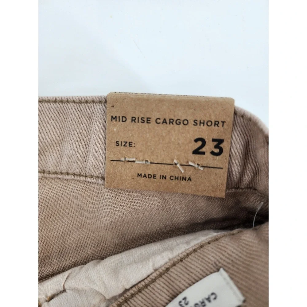 PacSun Womens Mid‎ Rise Cargo Short Feather Tan Brown Size 23 NWT